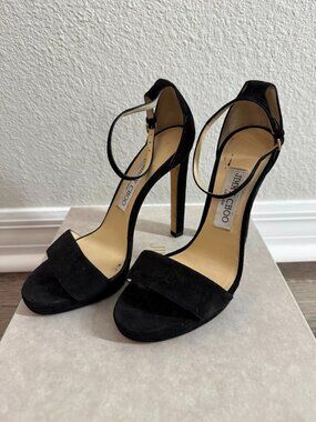 Jimmy Choo Misty 120 Suede Sandals Black